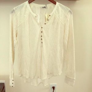 Beige lucky brand cotton long sleeve  shirt